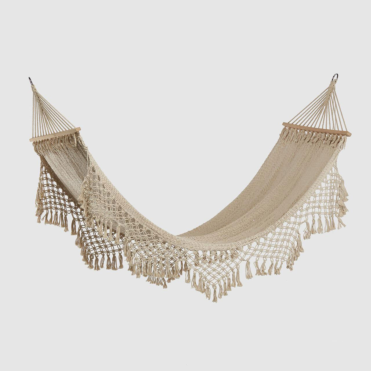 EDG Enzo De Gasperi Hammock with White Beige Fringes 100x200cm Fabric