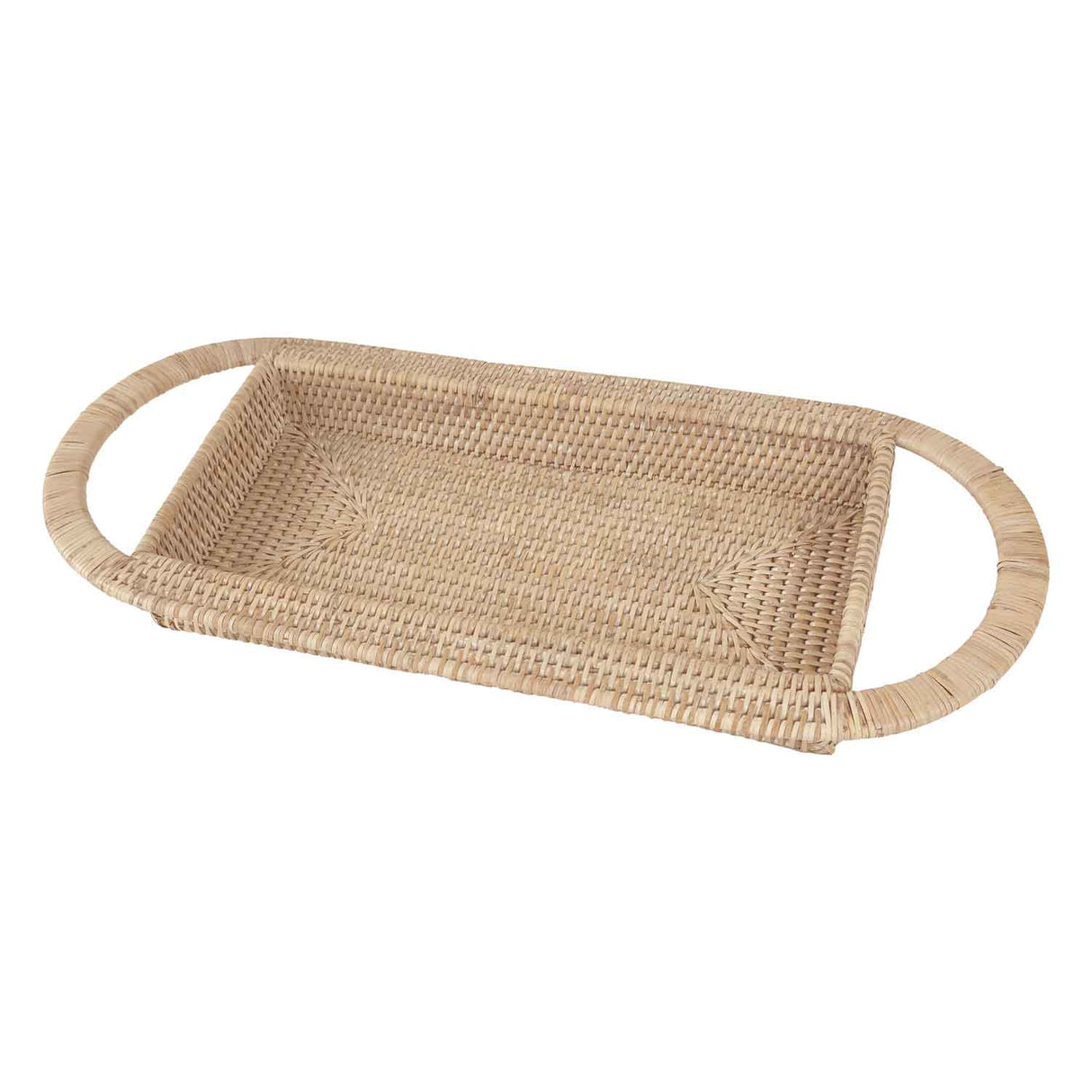 LA PORCELLANA BIANCA Botanio Vassoio Rettangolare in Rattan Chiaro 58x31cm