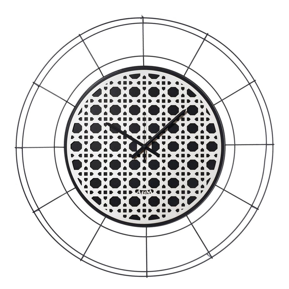 ARTI & MESTIERI Orologio da Parete di Design Nudo Grande Vienna Nero Bianco