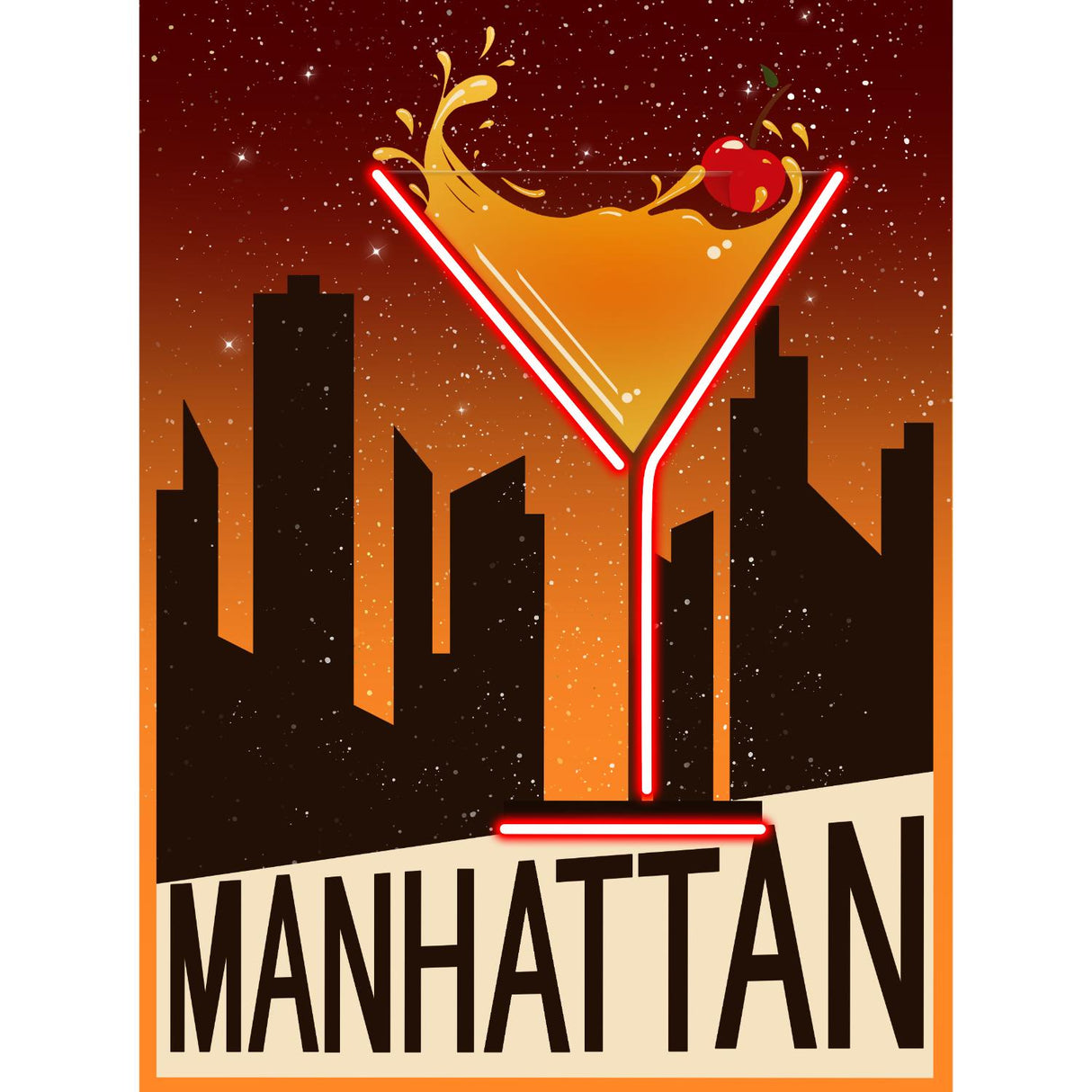 PALAIS ROYAL Quadro Stampa su Tela con LED Manhattan 60x80cm