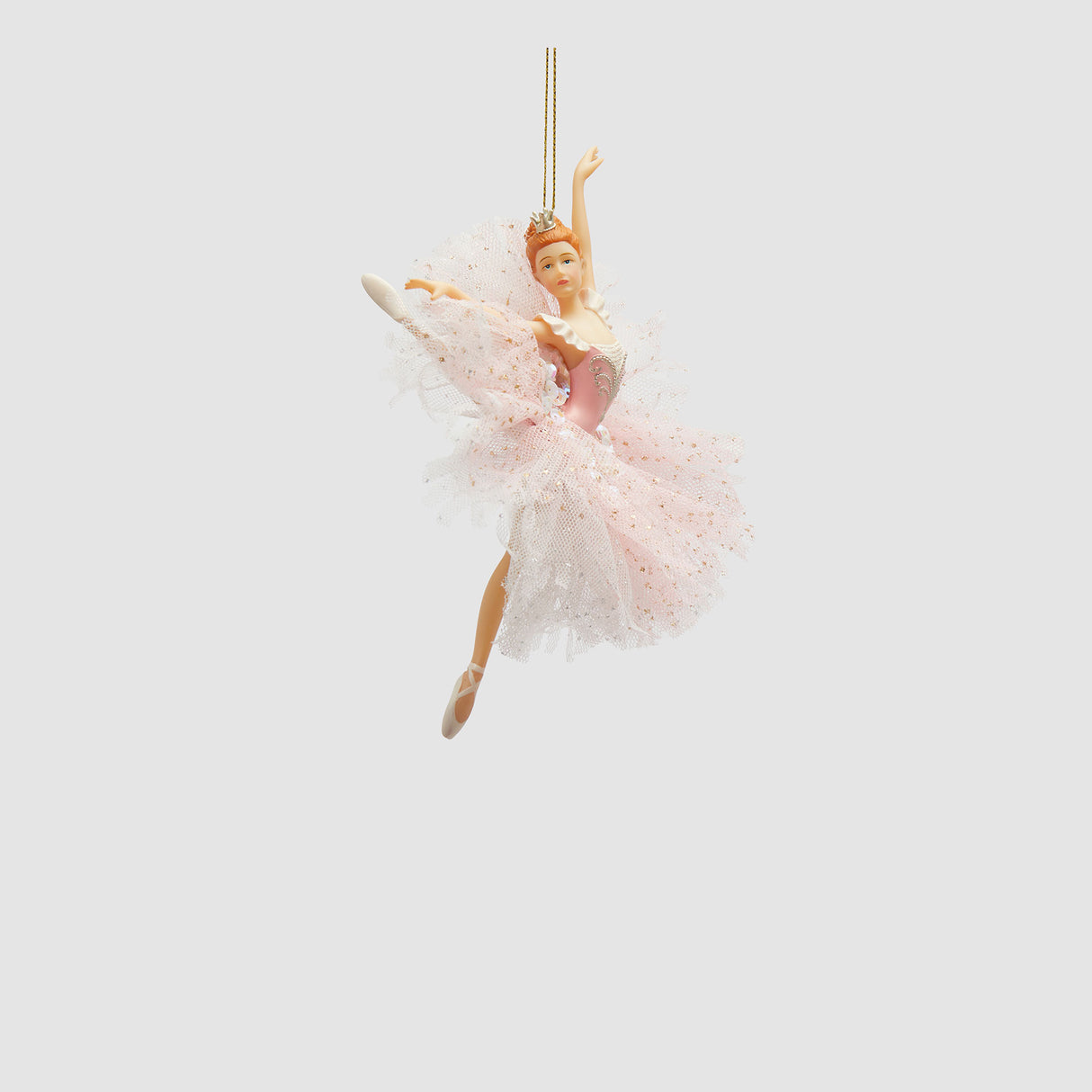 EDG Enzo De Gasperi Addobbo Decorazione di Natale Ballerina 18cm Rosa