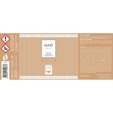 MUHA' Profumo Bucato Lavatrice 400ml Rosa e Cashmere