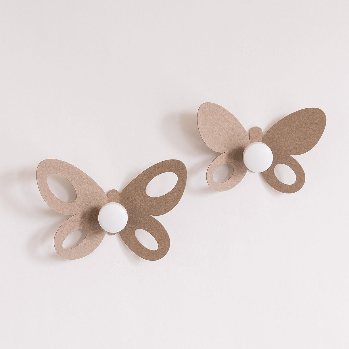 ARTI & MESTIERI Set Ganci Appendiabiti di Design Butterfly (2Pz) Beige