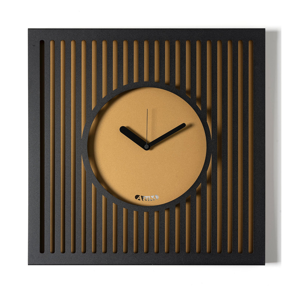 ARTI & MESTIERI Orologio da Parete Elegante Tiffany Grande Nero Oro Laccato 50x50cm