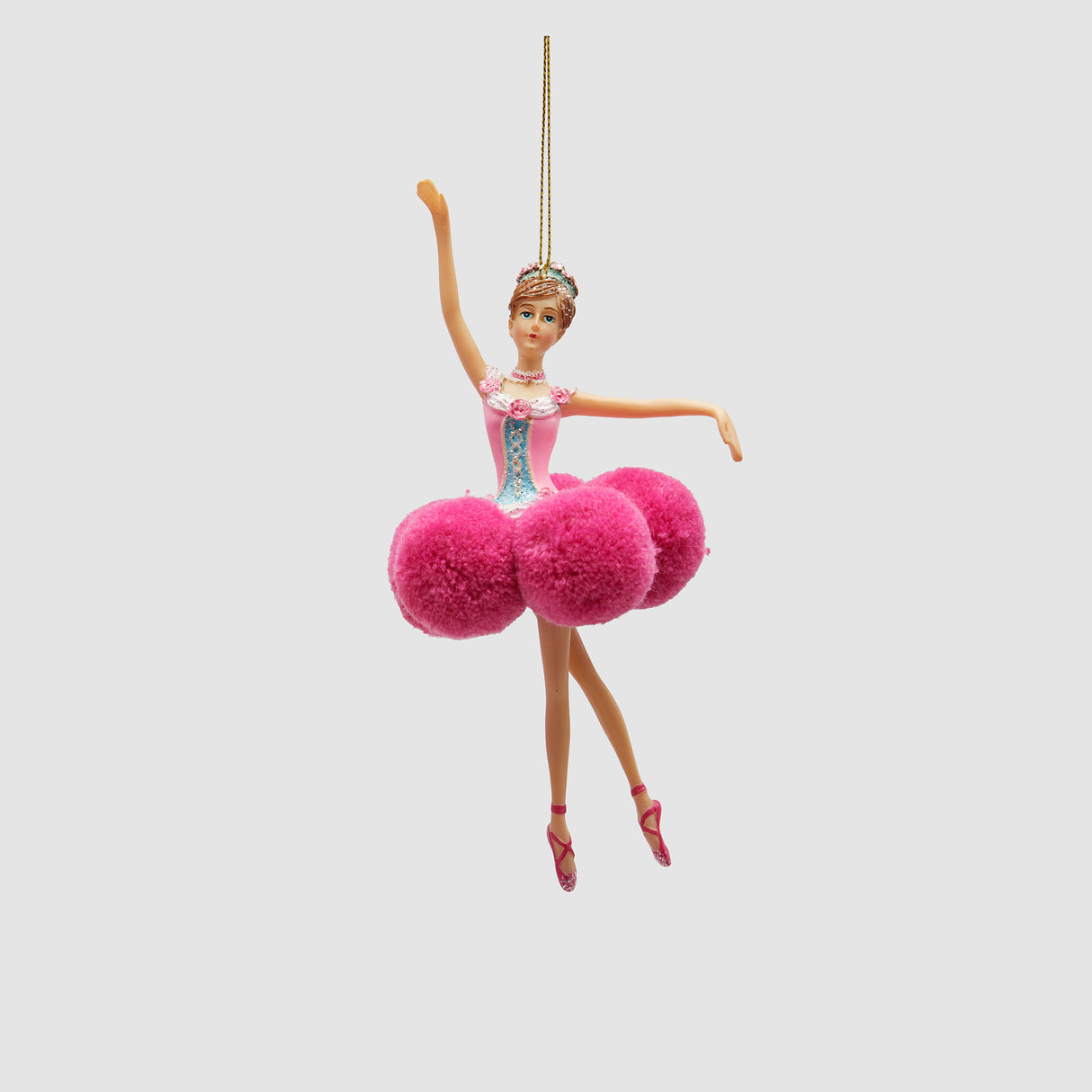 EDG Enzo De Gasperi Addobbo Decorazione di Natale Ballerina 18cm Rosa