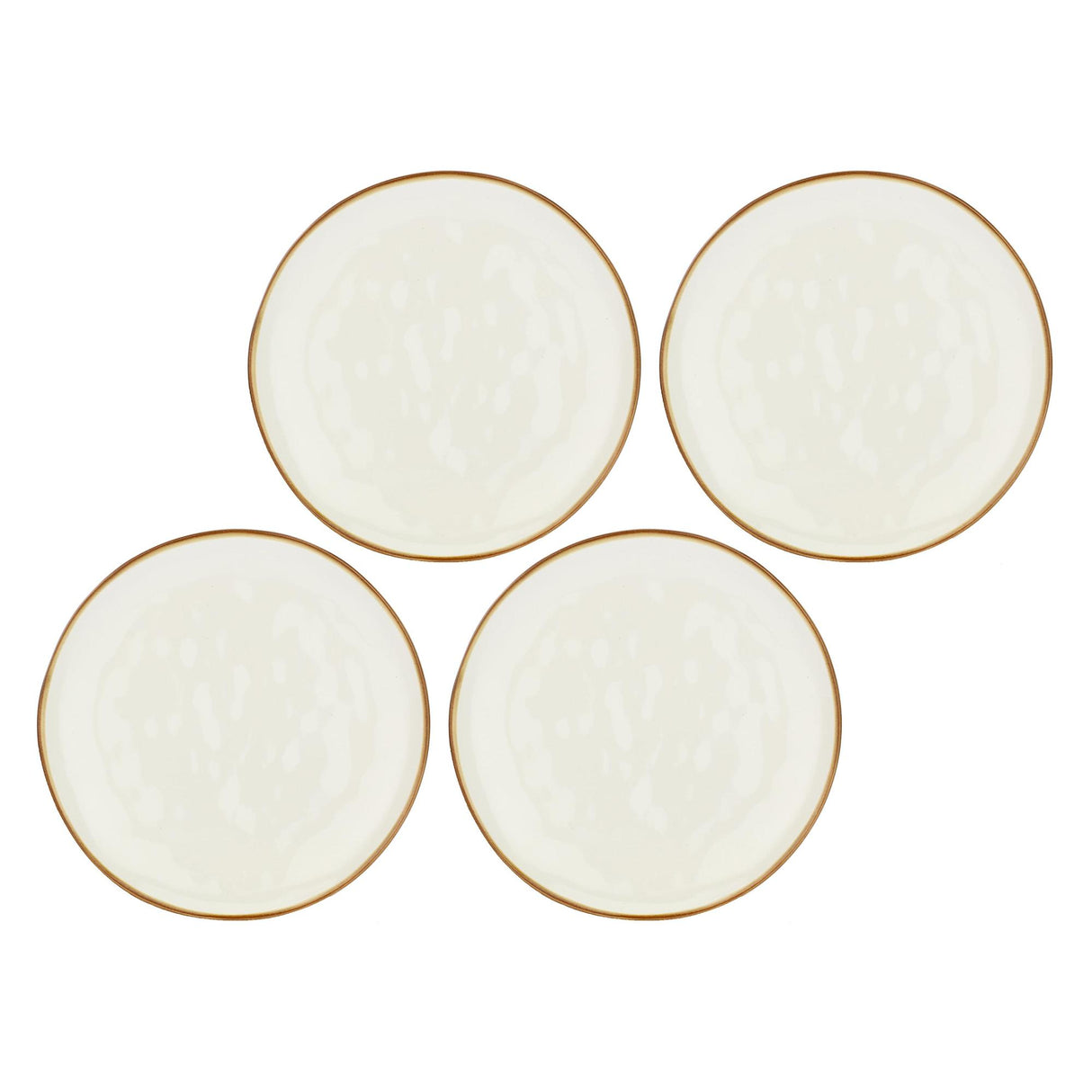 ROSE & TULIPANI Concerto Piatto Frutta Avorio 20cm Set 4 Pezzi Stoneware