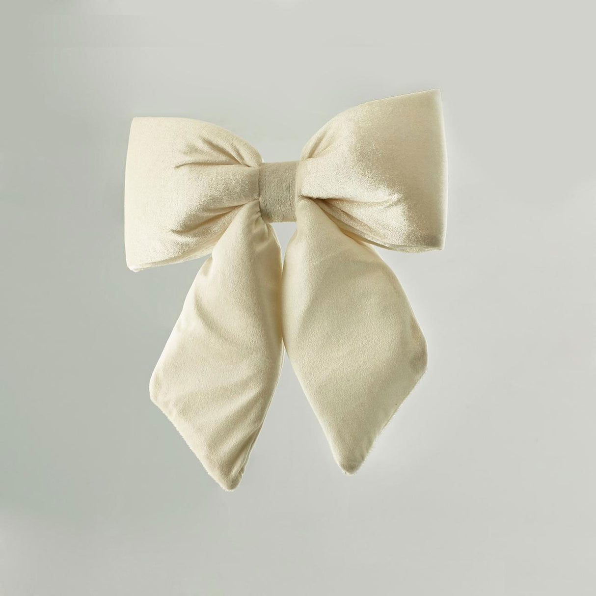 EDG Enzo De Gasperi Medium Padded Bow Christmas Decoration Christmas Velvet 28x36cm Cream White 667973.10