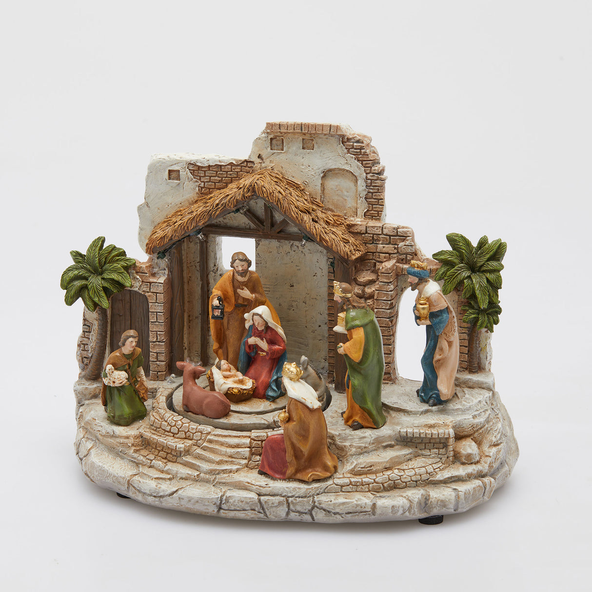 EDG Enzo De Gasperi Villaggio di Natale Presepe con Musica Movimento e Led 22x29cm