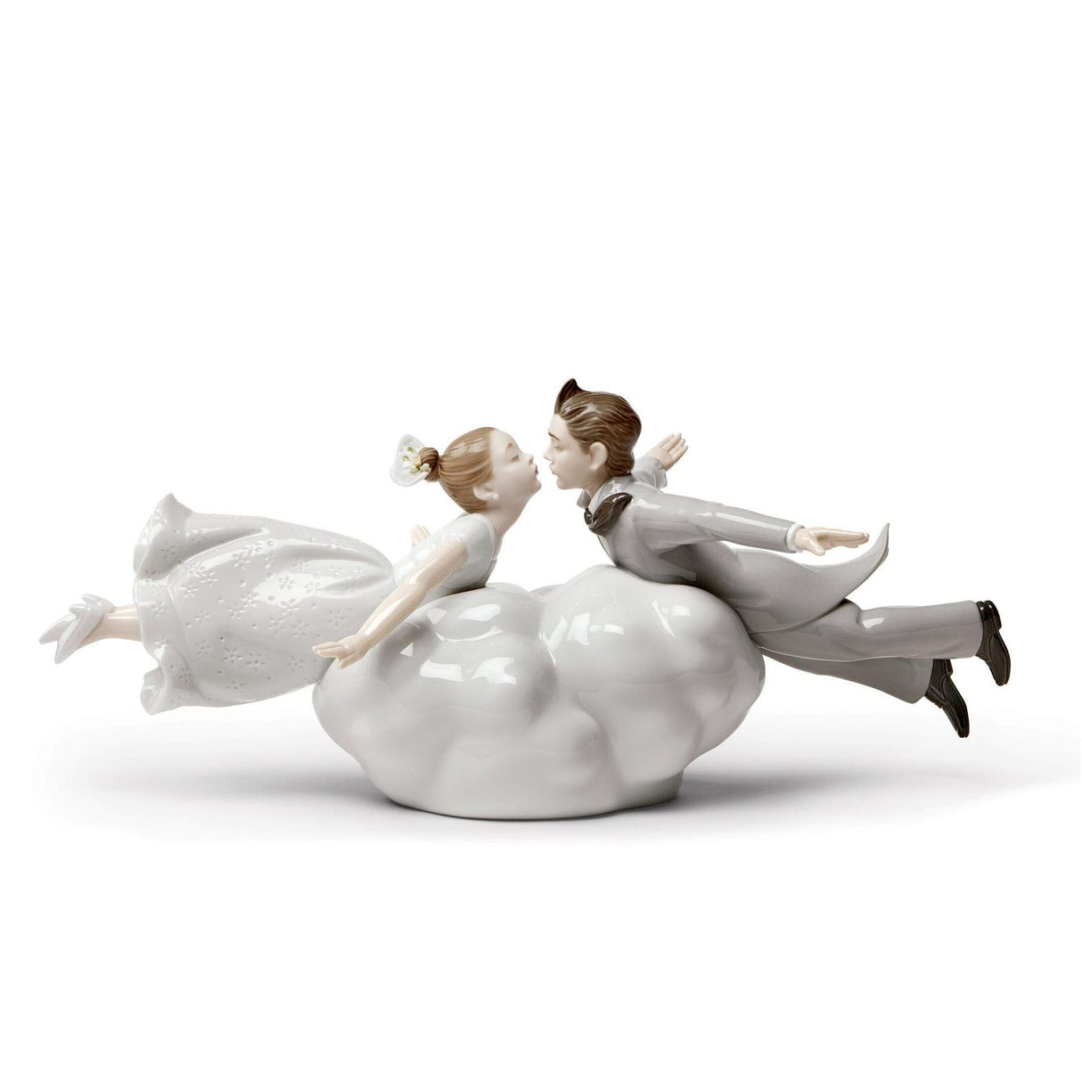 LLADRO' Figurina Coppia Amore Nell'Aria 17x38cm Porcellana
