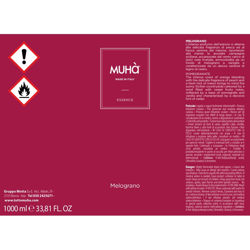 MUHA' Ricarica Refill 1000ml Profumatore D'Ambiente Melograno