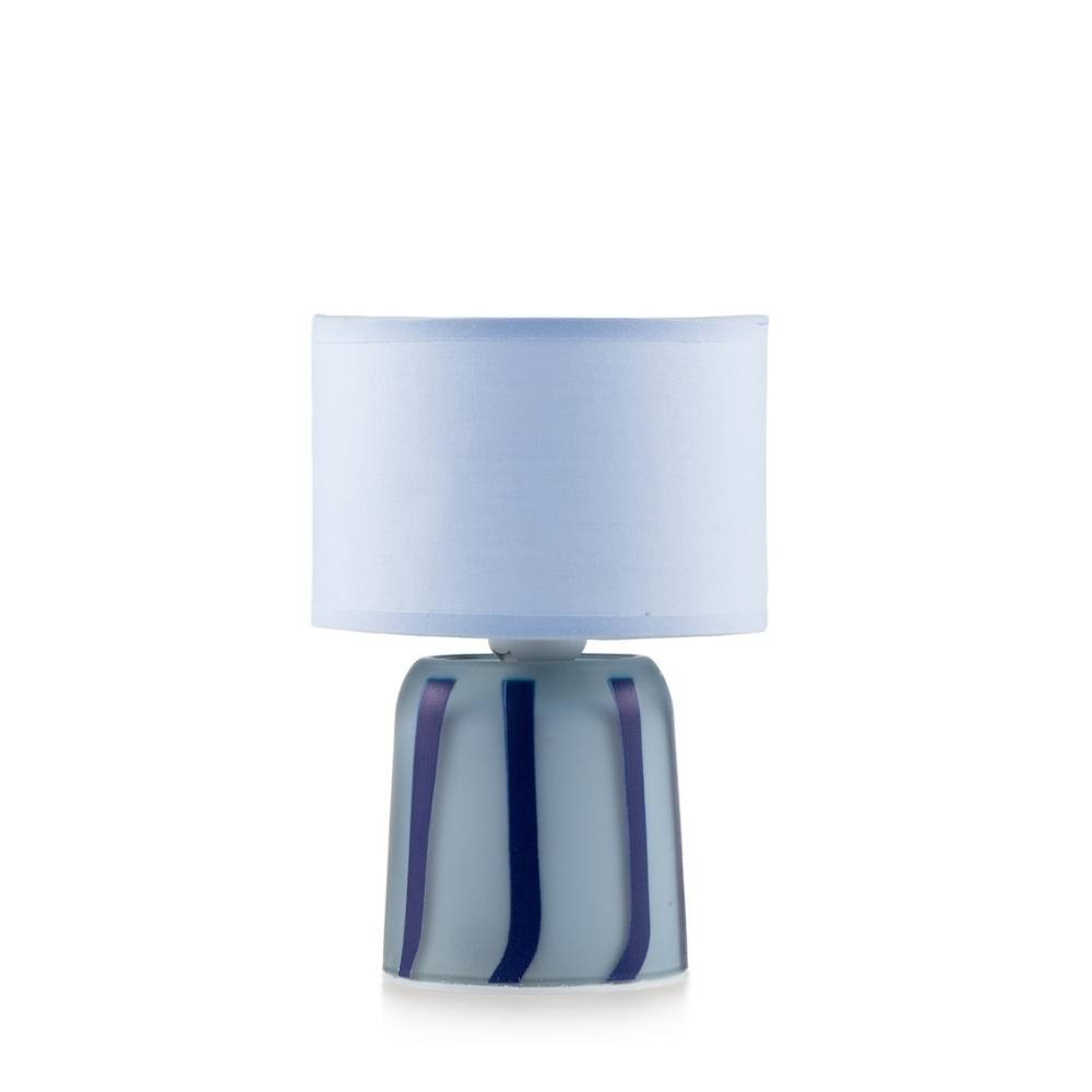 EMÒ ITALIA Rayon Lampada da Tavolo in Vetro 13x20cm Paralume e Base Blu