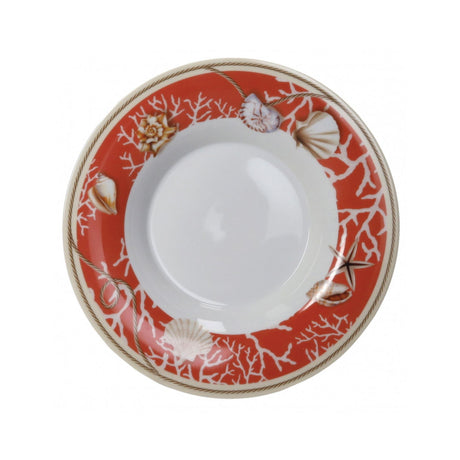 BRANDANI - Servizio Piatti Tavola 18 Pezzi Coraline Porcellana Corallo Marino 51480