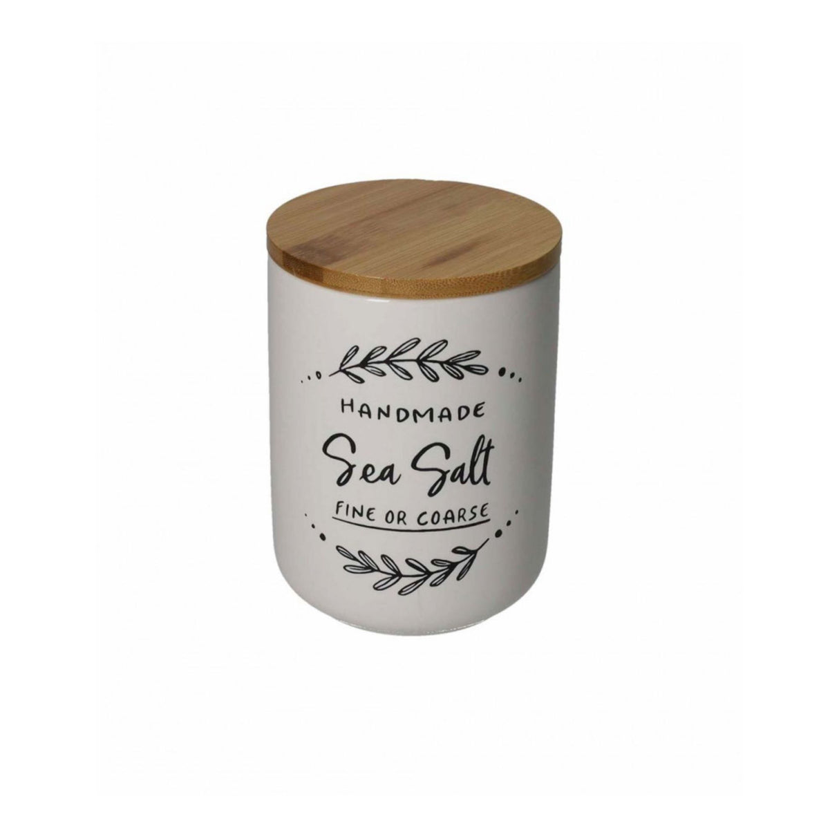 BRANDANI Barattolo Sale Salt in Porcellana con Tappo in Bamboo