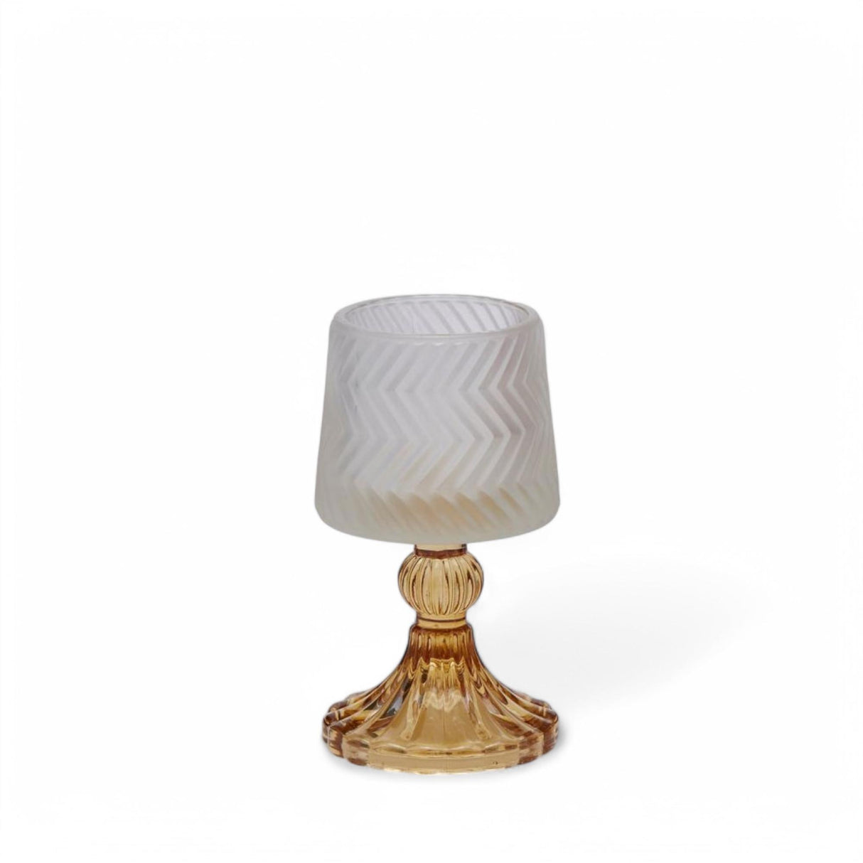 EDG Enzo De Gasperi Portacandela Lampada in Vetro 15x8,5cm Bianco Ambra