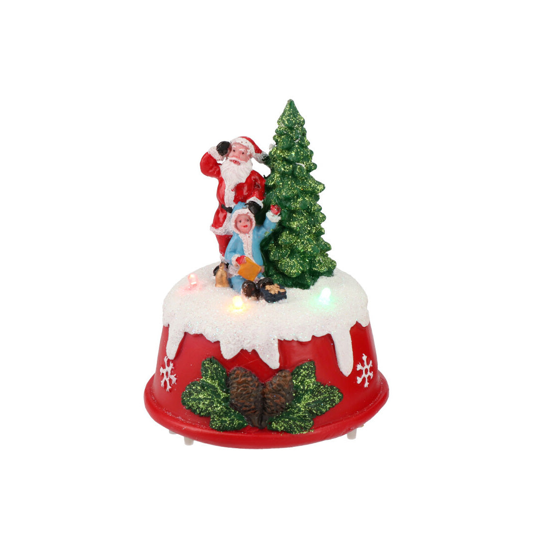 TIMSTOR Paesaggio Scena di Natale Babbo Natale Decorazione Natalizia 11,5cm LED