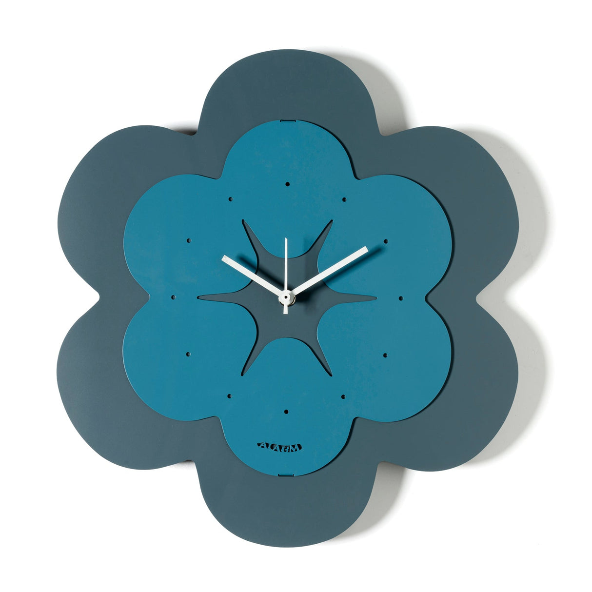 ARTI & MESTIERI Orologio a Forma di Fiore Florindo Petrolio Blu Oltremare 35xcm