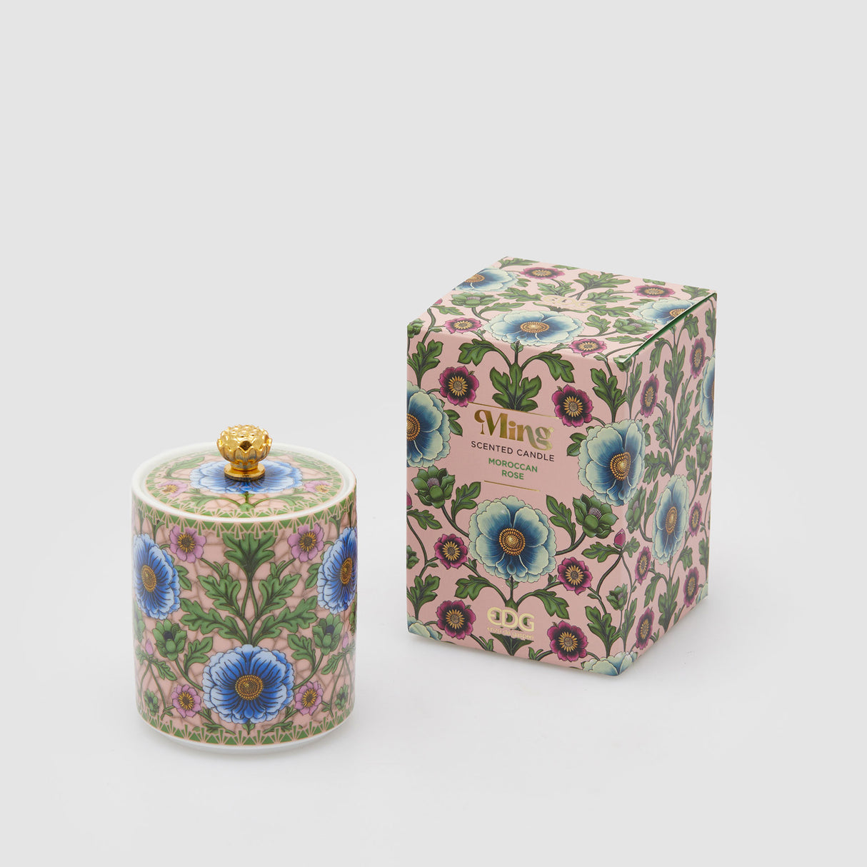 EDG Enzo De Gasperi Candela Profumata Ming 10x7cm Rosa in Ceramica Moroccan Rose