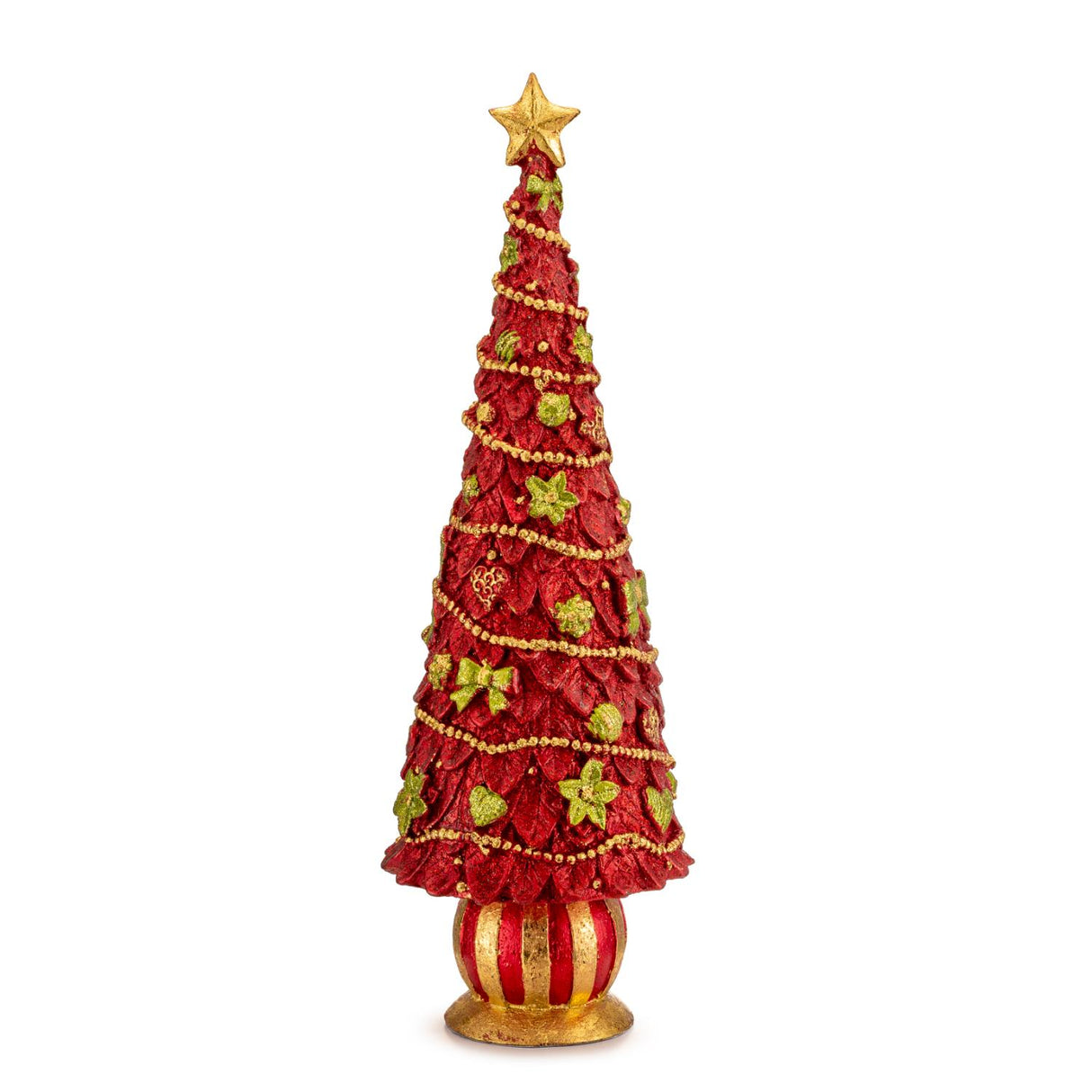 PALAIS ROYAL Albero di Natale Decorazione Natalizia 33cm Rosso Resina