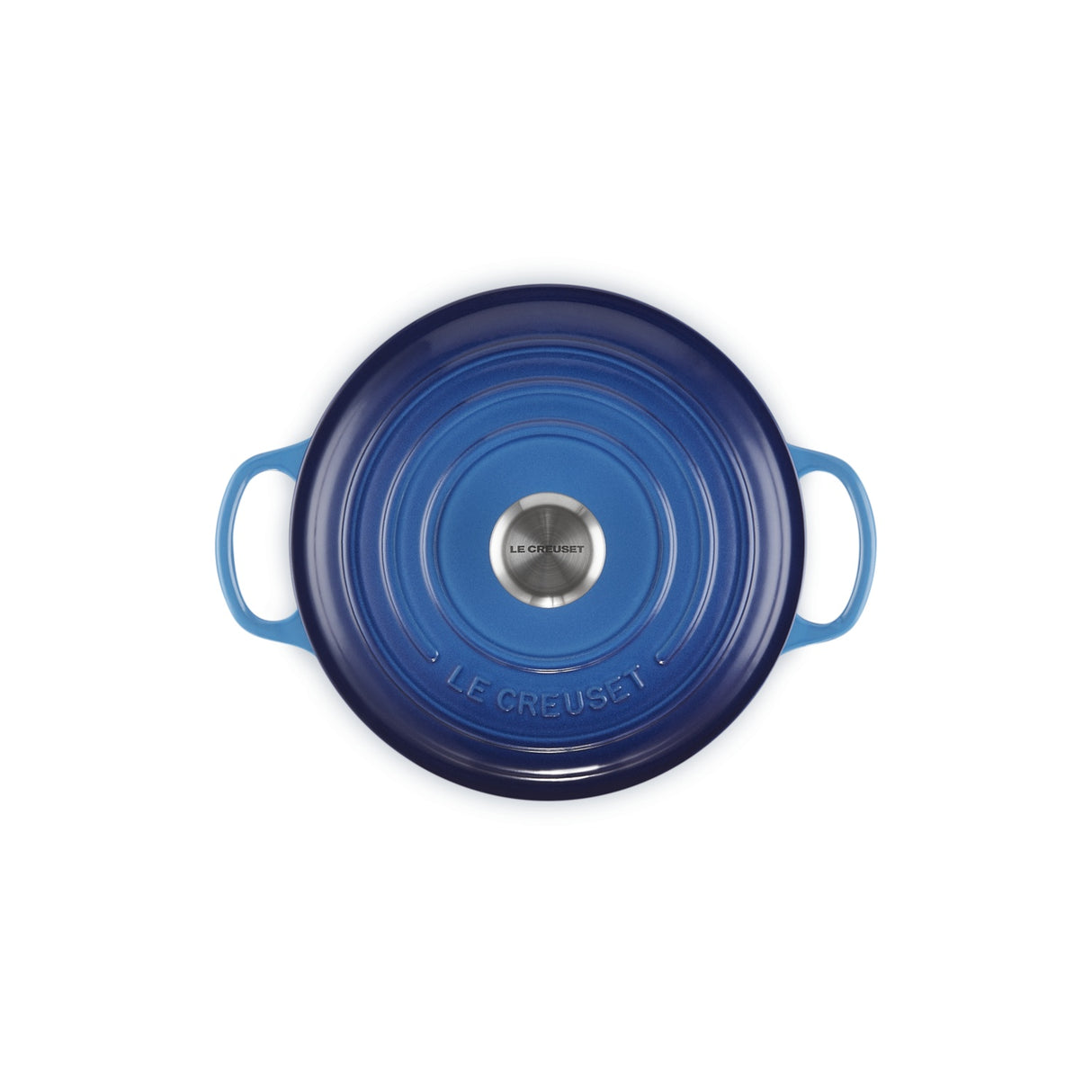 LE CREUSET Cocotte Rotonda Evolution 20cm Azure Blu Ghisa Vetrificata