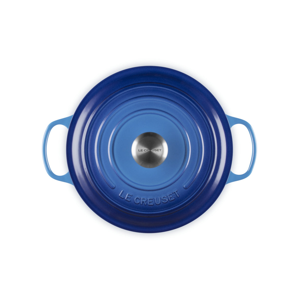 LE CREUSET Cocotte Rotonda Evolution 26cm Azure Blu Ghisa Vetrificata