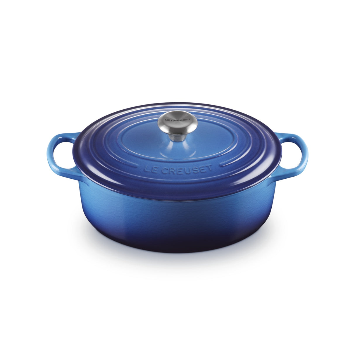 LE CREUSET Cocotte Ovale Evolution 29cm Azure Blu Ghisa Vetrificata