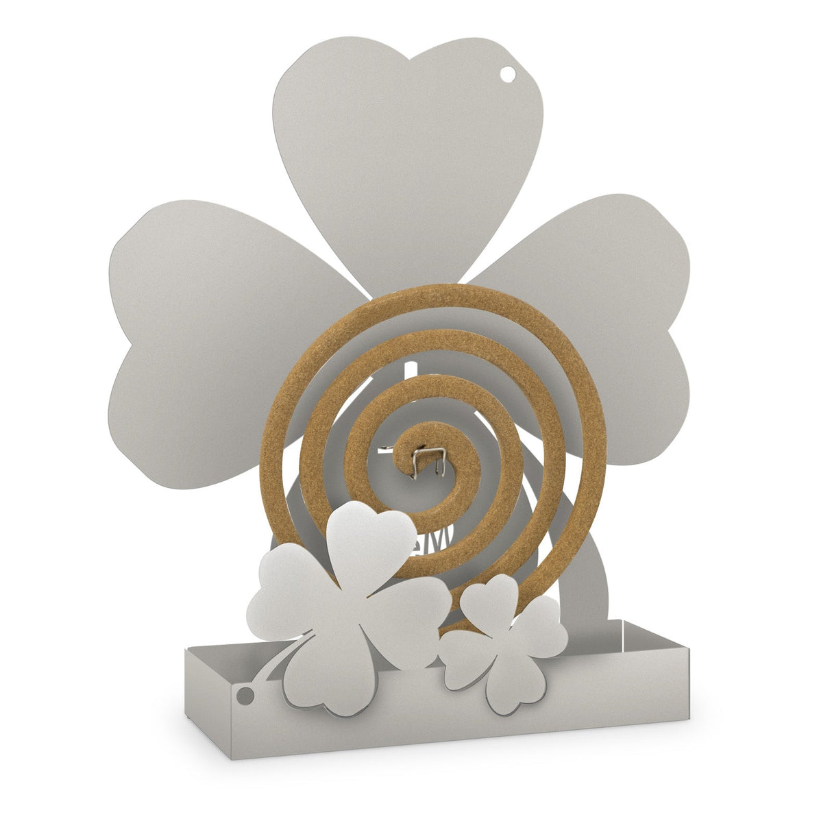 ARTI & MESTIERI Porta Zampirone di Design Quadrifoglio da Tavolo Avorio 18x21cm