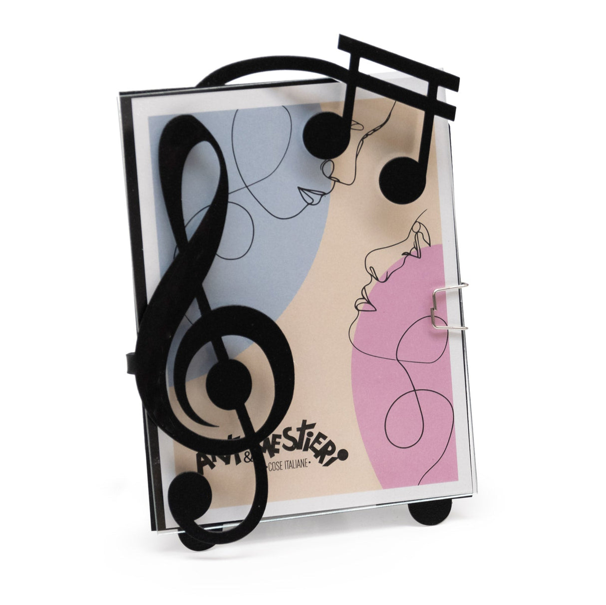 ARTI & MESTIERI Portafoto da Tavolo di Design Musica Nero