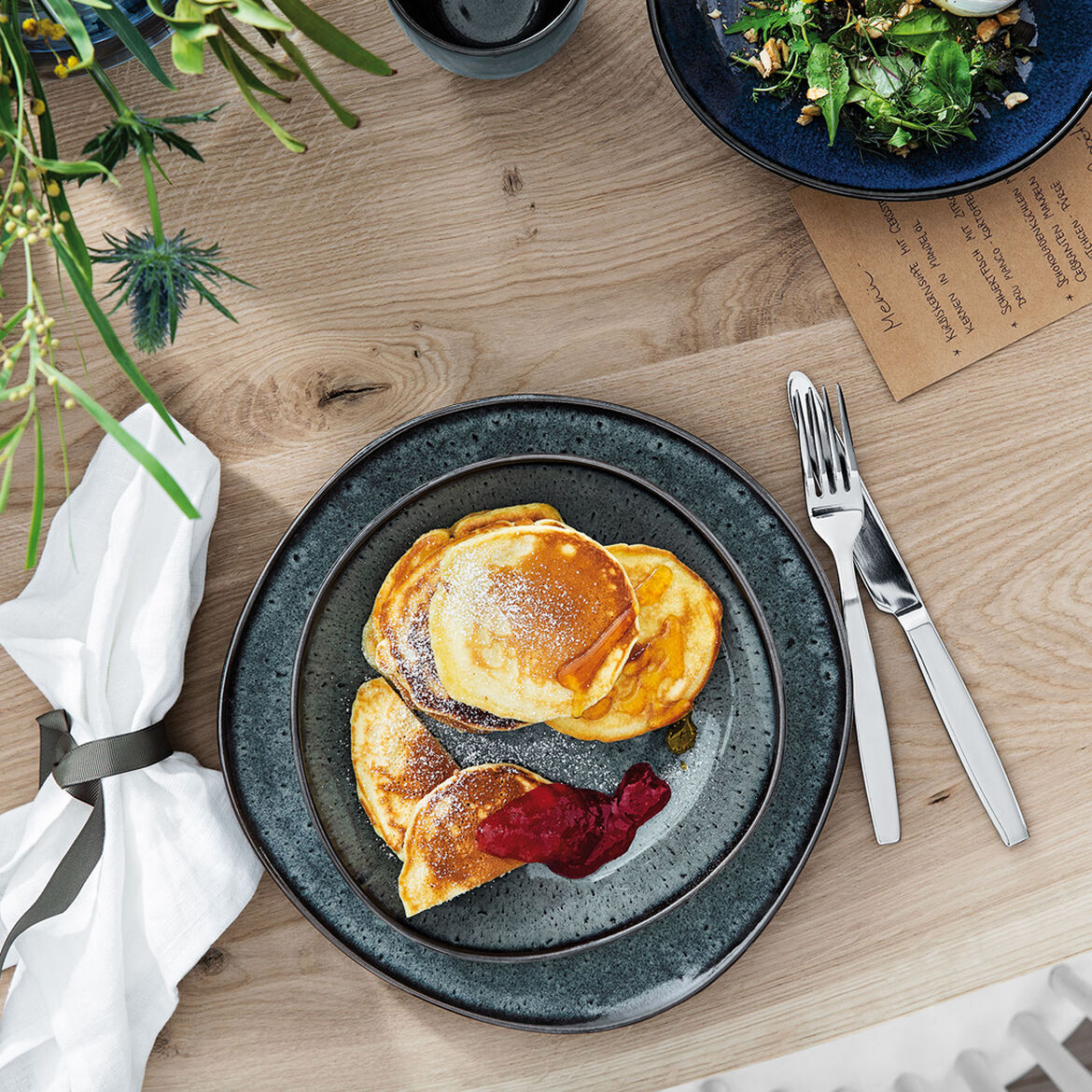 VILLEROY & BOCH Lave Gris Piatto Fondo Ciotola Piana 21cm Terracotta