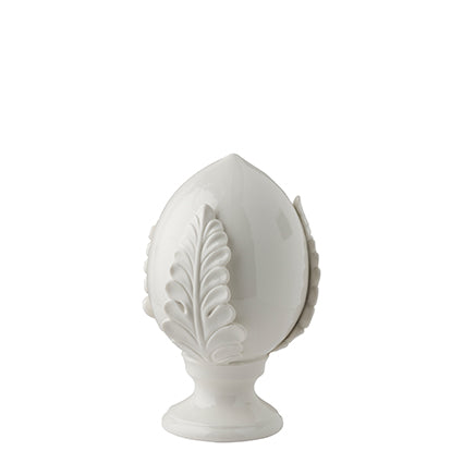 MONTEMAGGI Pumo Bianco Decorazione H14cm Dipinto a Mano Porcellana
