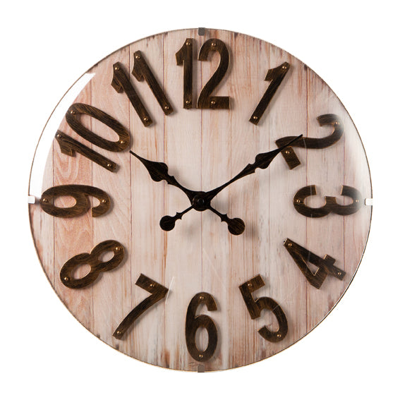 MONTEMAGGI Orologio Da Parete Vetro Lenticolare Base Listoni 40cm