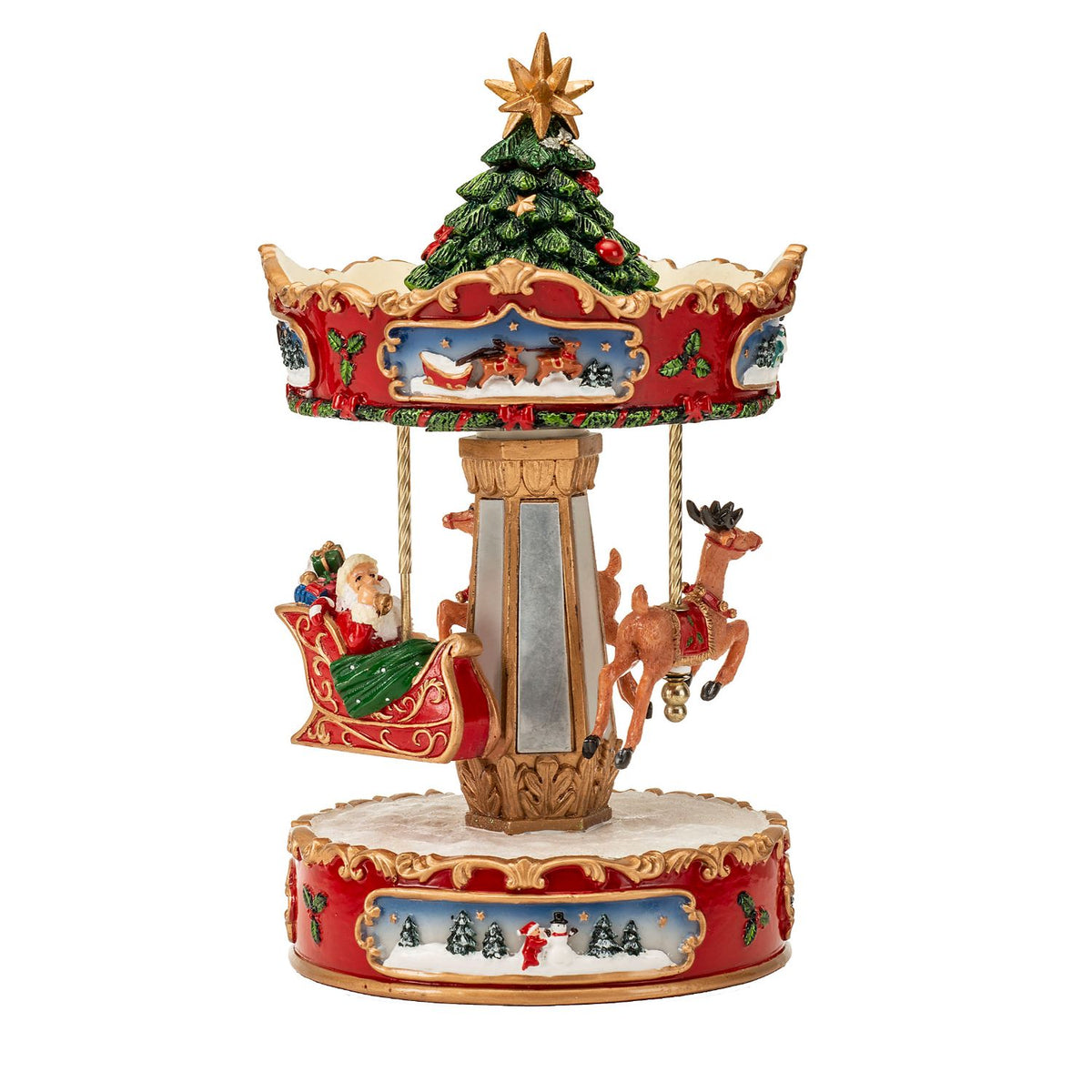Carillon Giostra Di Lusso Con Luci LED Rotanti – Castello Con Cavalli, Melodia 'Castle In The Sky', Regalo Per Bambine, Compleanno, Natale