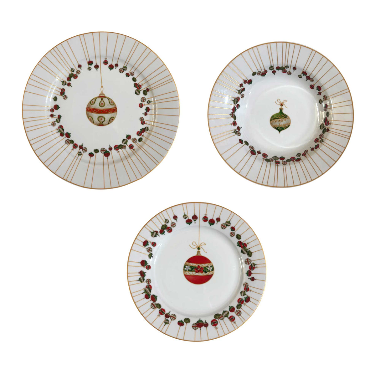 PALAIS ROYAL Servizio Tavola Piatti Natalizi Set 18 Pezzi Xmas Glow Porcellana