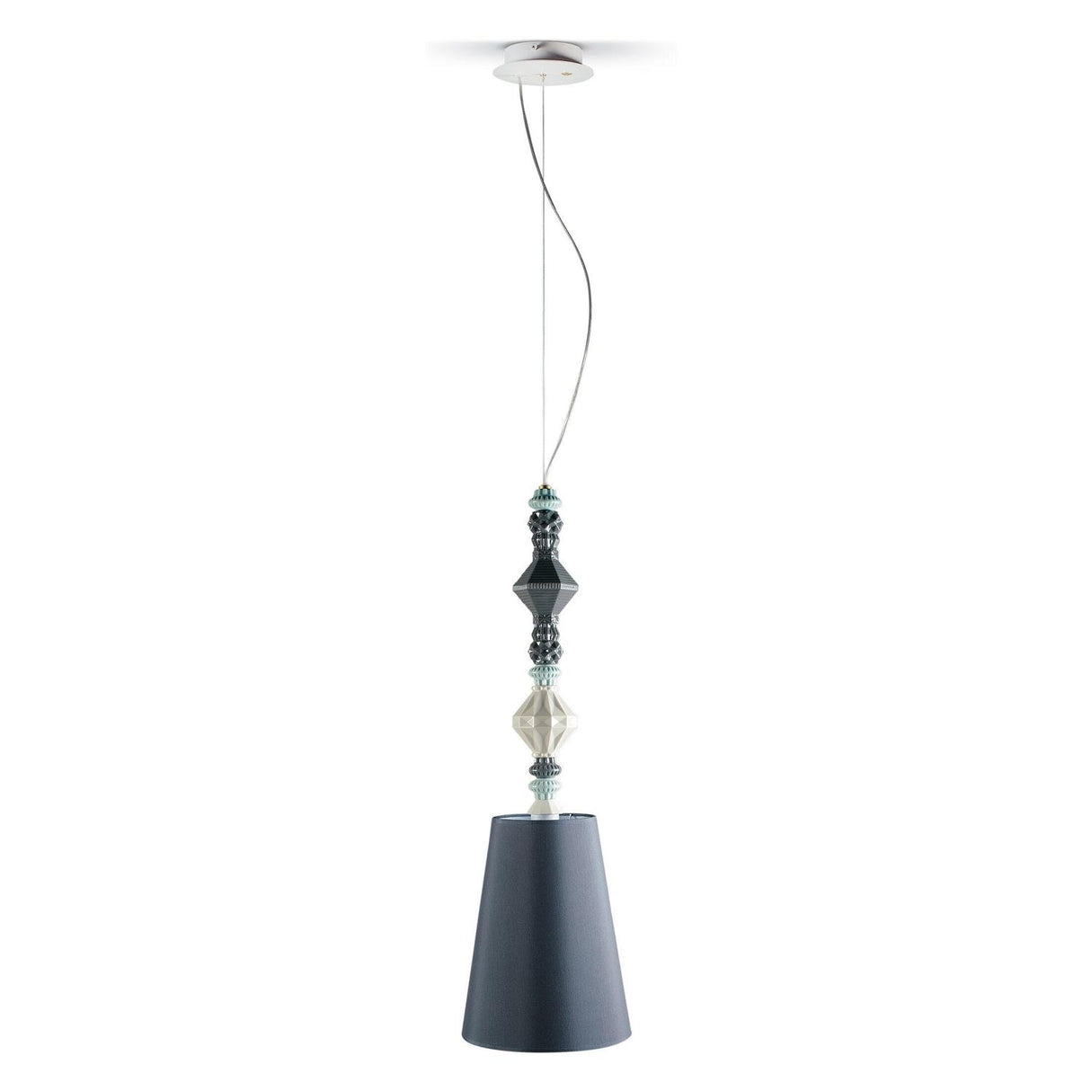 LLADRO' Lampadario Belle De Nuit II Nero 170x23cm Porcellana
