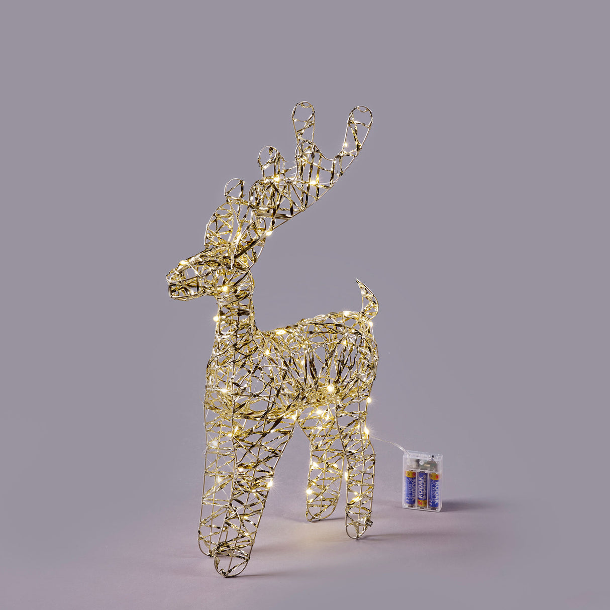 EDG Enzo De Gasperi Decorazione Natalizia Luminosa Renna Intreccio 50 Microled 50x13cm Oro