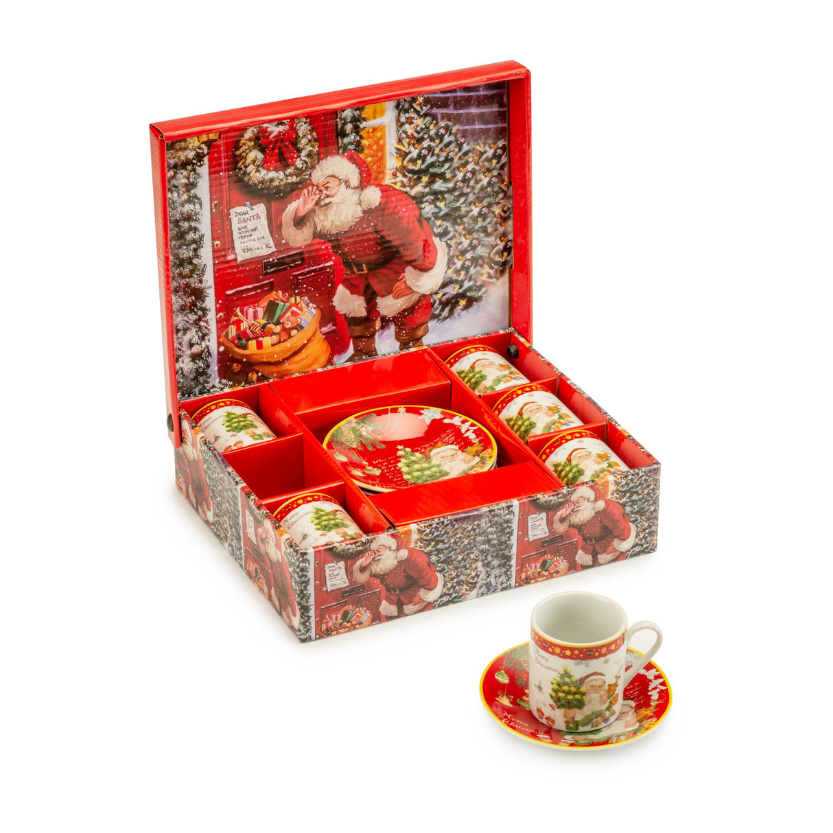 NOEL by Lamart - Set 6 Pezzi Tazze Caffè Porcellana Tavola Natalizia Natale 1022377