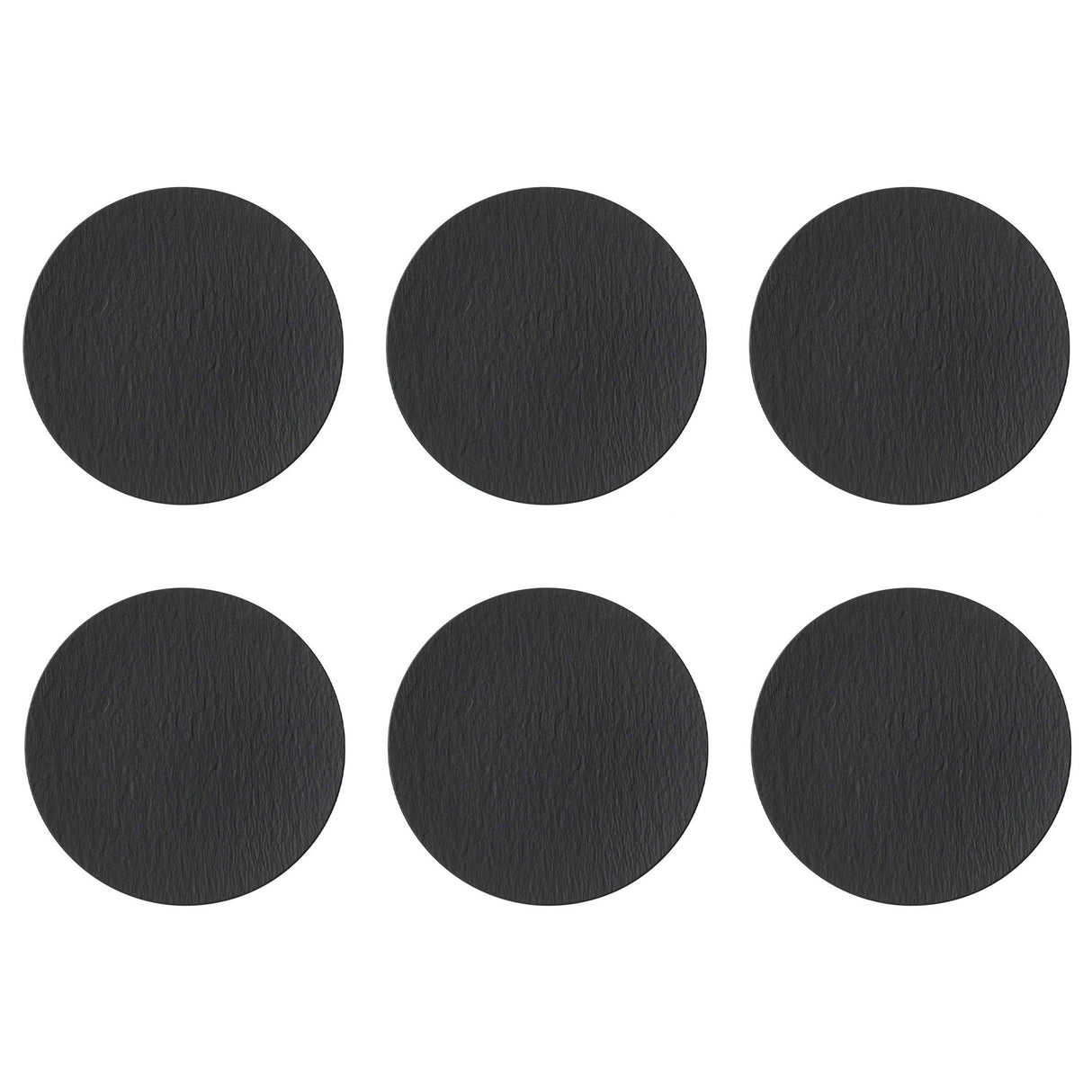 VILLEROY & BOCH Manufacture Rock Nero Set 6 Pezzi Piatto Pizza 32cm Porcellana