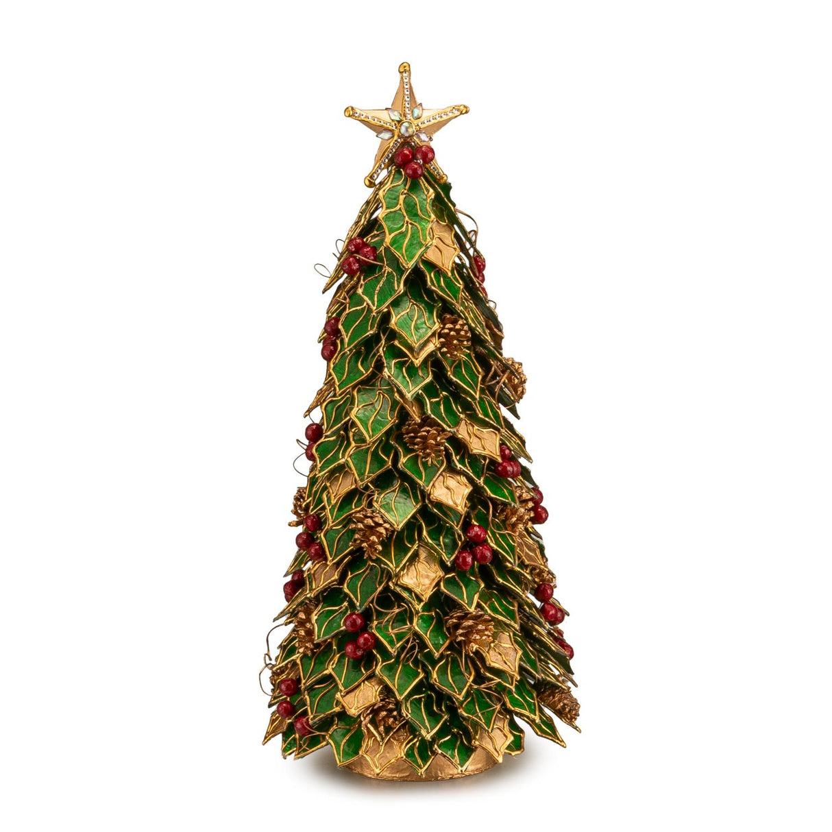 PALAIS ROYAL Albero di Natale Foglie Decorazione Natalizia 61x24cm Verde Resina