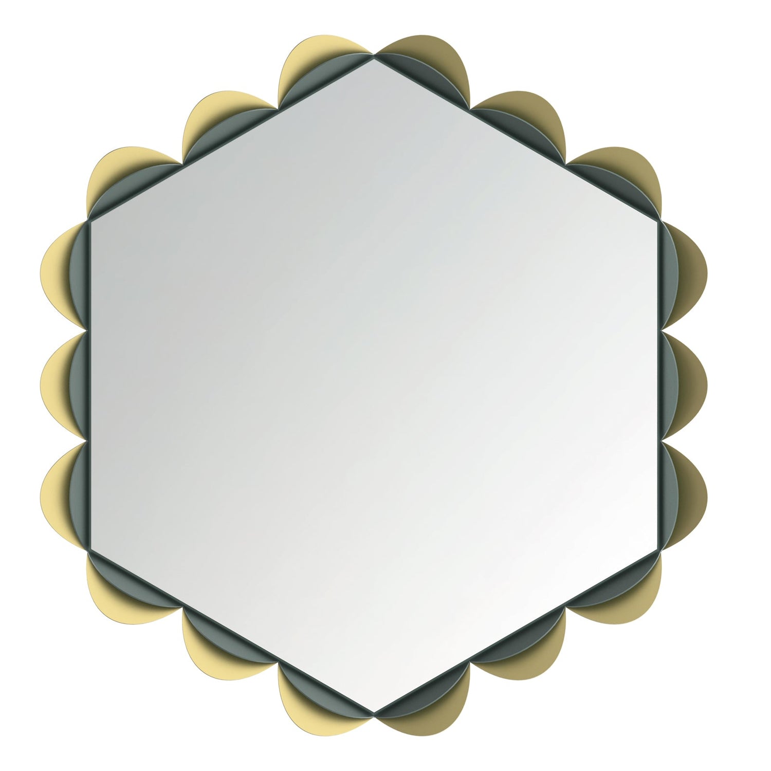 ARTI & MESTIERI Specchio Decorativo Merletto Giada Oro Laccato