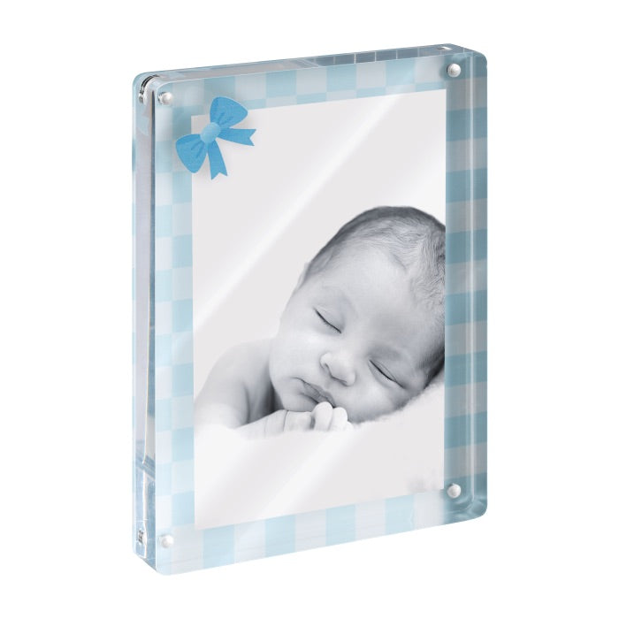 MASCAGNI CASA Portafoto Cornice in Acrilico per Bimbo 13x18cm Azzurro