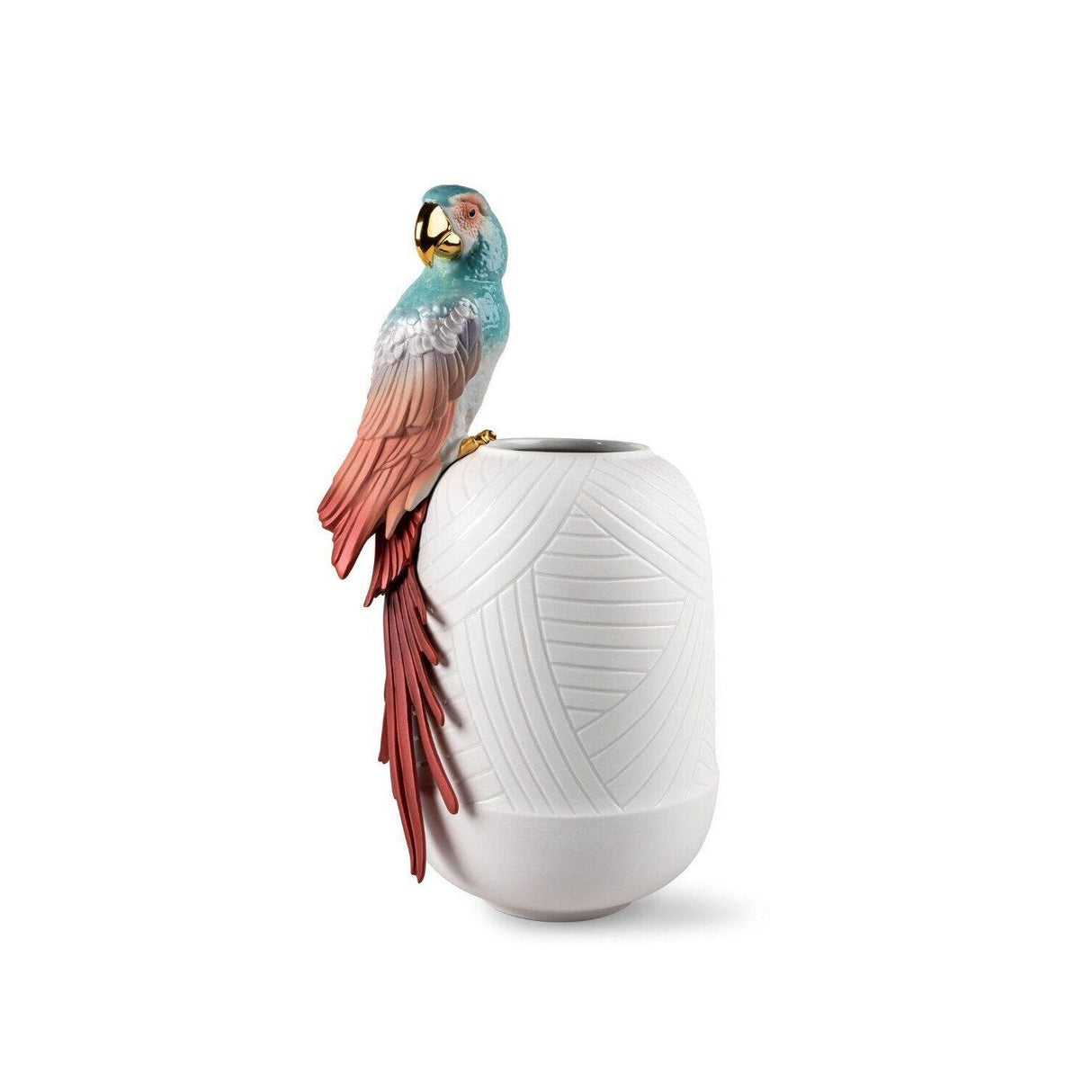 LLADRO' Vaso Ara Rosso 56x29cm Porcellana