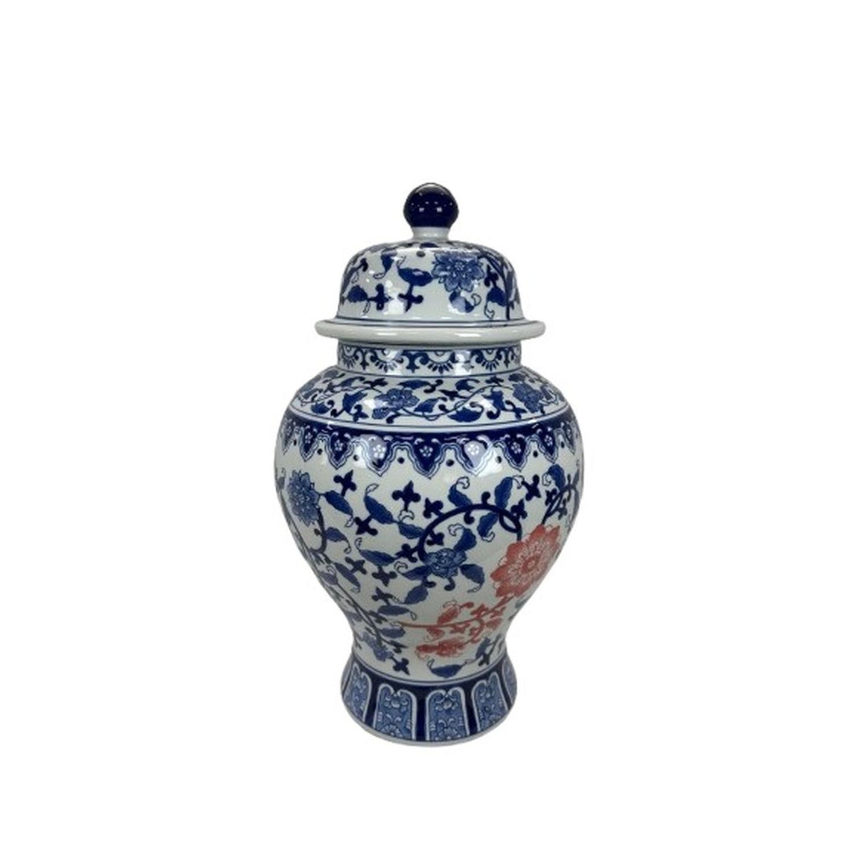 PALAIS ROYAL Potiche Giara Ming 24x42cm Stile Cinese Bianco Ceramica