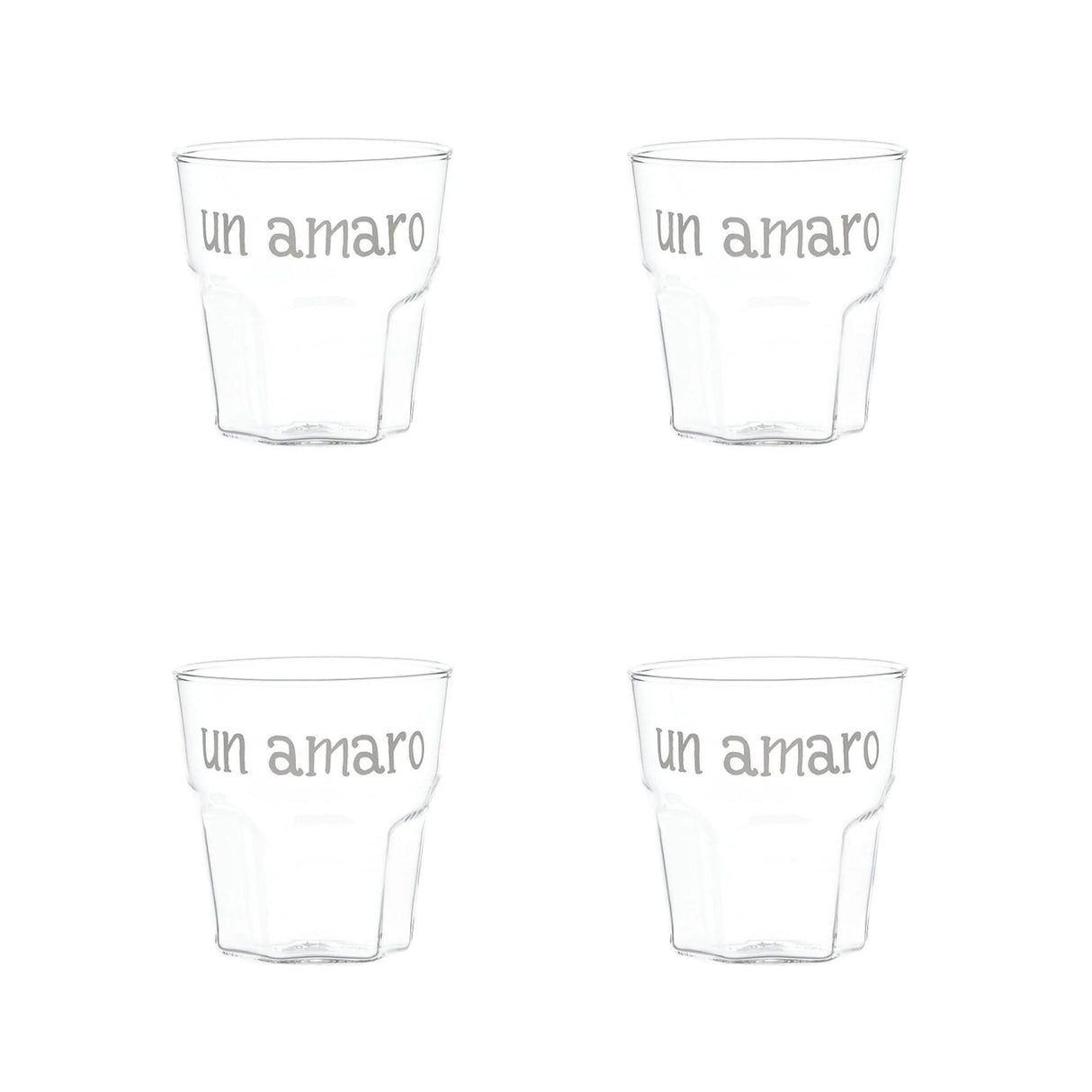 SIMPLE DAY Bicchiere Amaro Liquore Set 4 Pezzi 130ml Vetro