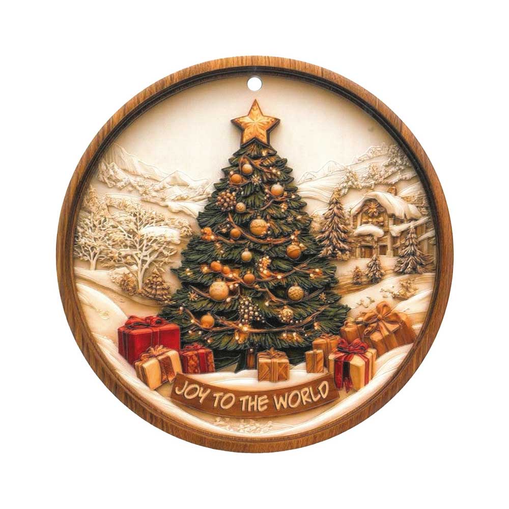 BRANDANI Bianco Natale Decorazione Natalizia Sottopentola Albero 20cm Ceramica e Sughero