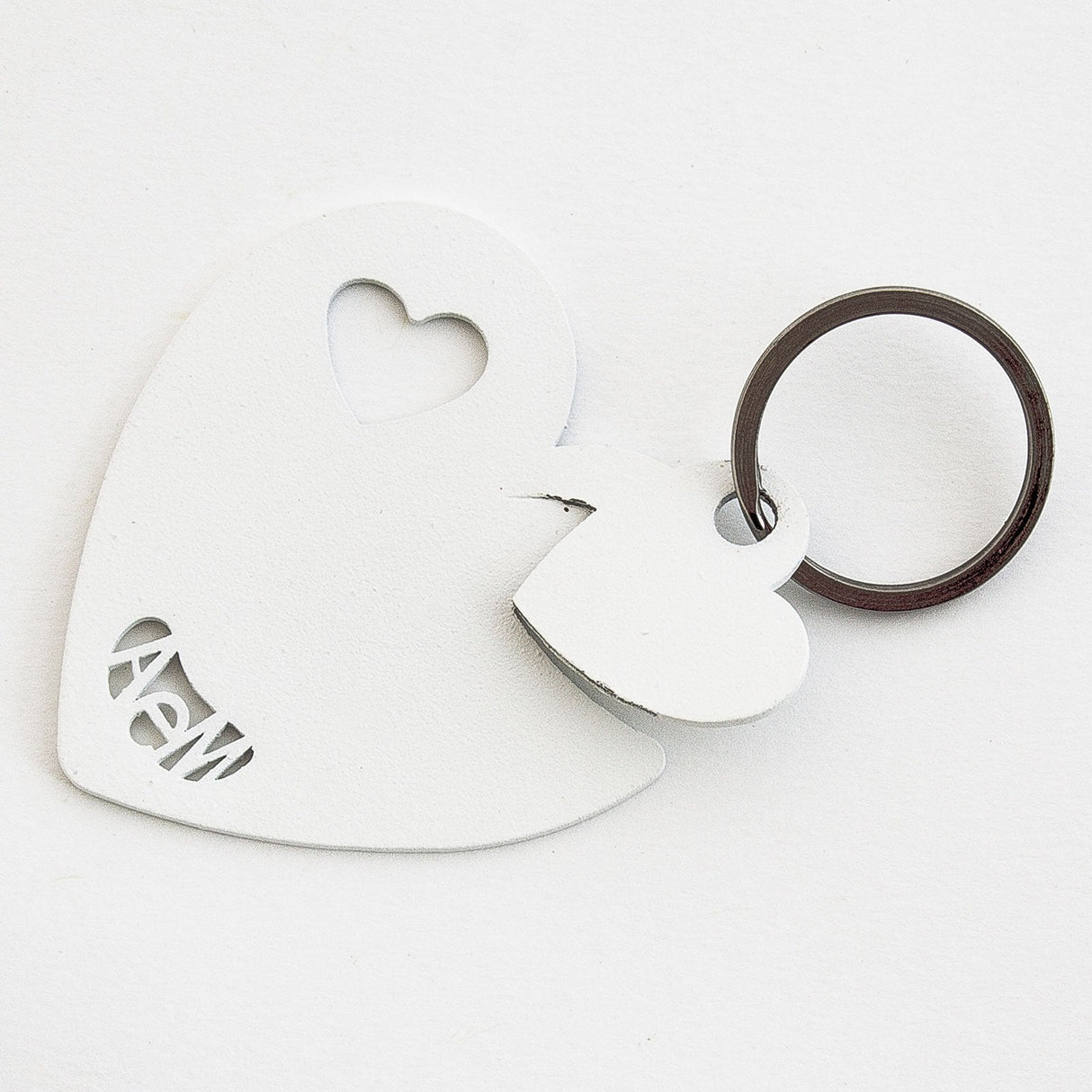 ARTI & MESTIERI Portachiavi di Design Cuori Bianco 28x5cm