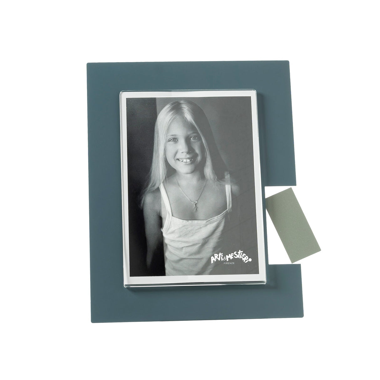 ARTI & MESTIERI Portafoto di Design Bliko Piccolo Petrolio Giada 21,5x16,5cm