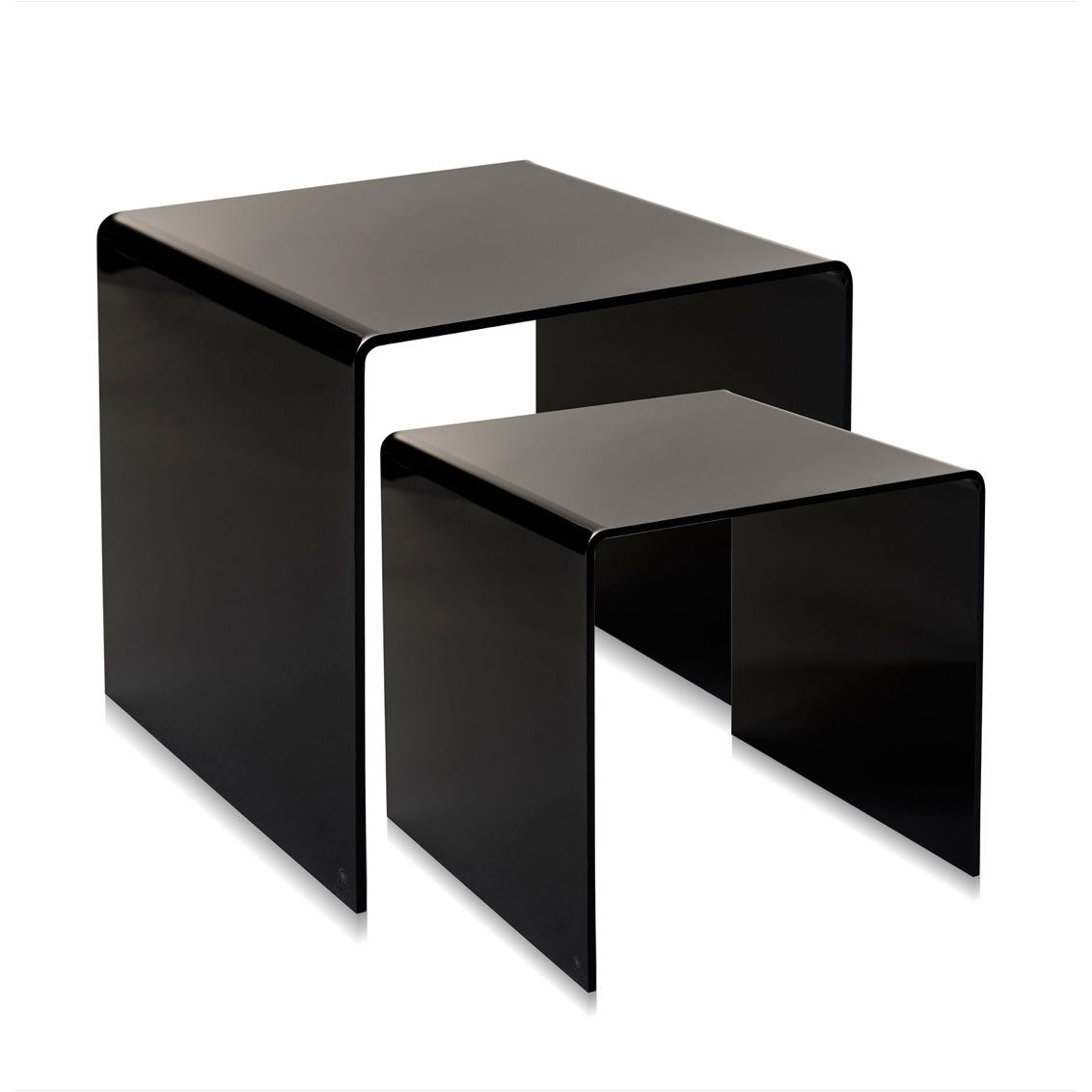 iPLEX 80's Set 2 Tavolini in PMMA Nero Ufficio Studio Made in Italy