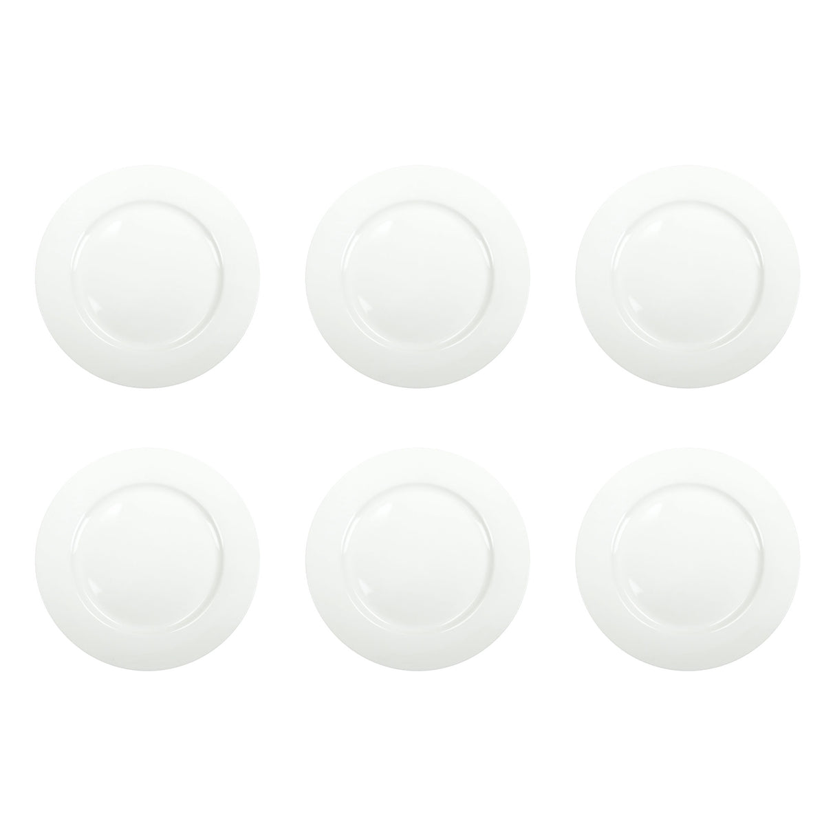 BRANDANI Piatto Piano Total White 27cm Set 6 Pezzi Bianco New Bone