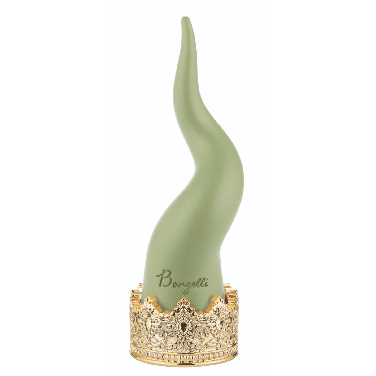 BONGELLI PREZIOSI Corno Cornetto Portafortuna 15cm Verde Marmorino