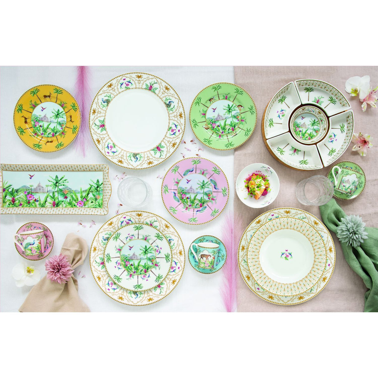 EASY LIFE Paradise Sauvage Set 2 Pieces Tea Cups with Saucer 240ml Porcelain