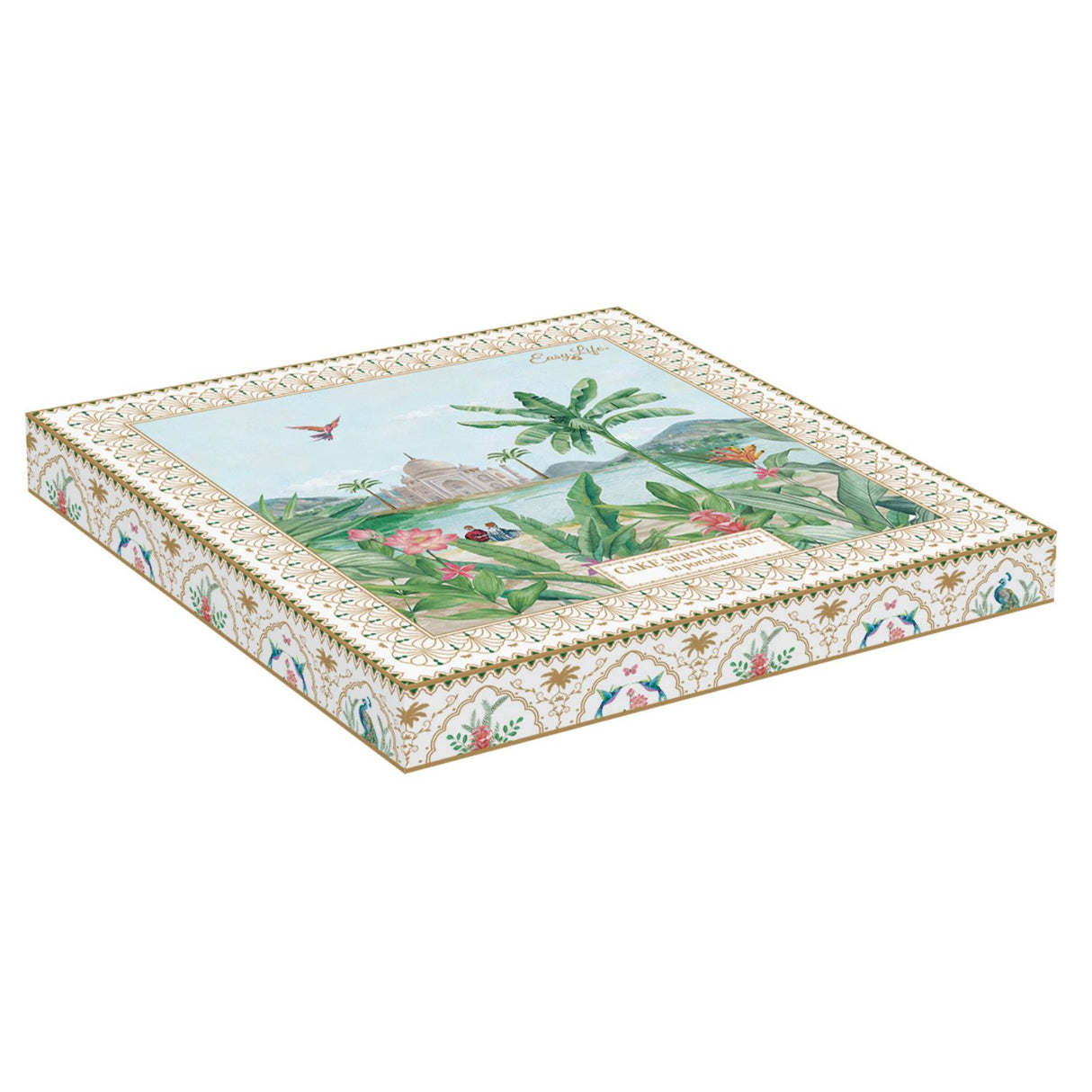 EASY LIFE Paradise Sauvage Cake Plate 32cm with Porcelain Server
